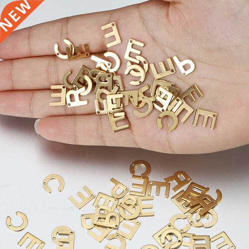 50pcs Random Mix Stainless Steel A-Z Letter Alphabet Pendant