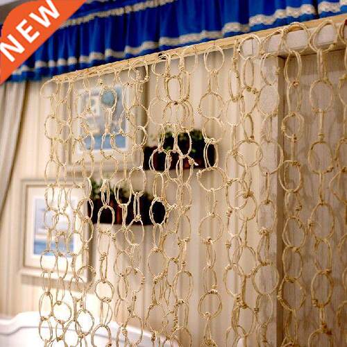 Handmade Woven Straw Curtain Props Hanging Decorative