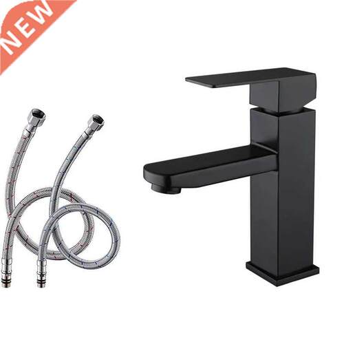 Matte Black Single Handle Bathoom Sink Faucet, Stainless St