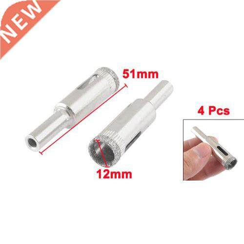4cs 12mm Dia Diamond Coated Dill Bit Mable Tile Glass Hol