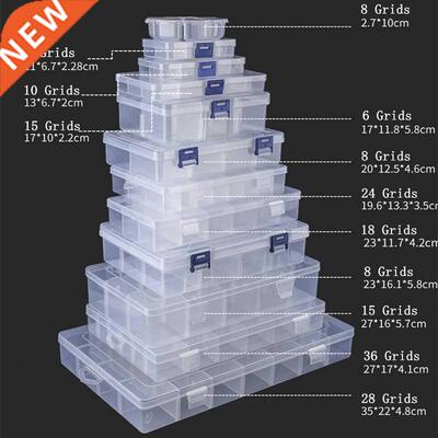 Adjustable 3-36 Grids Compartment Plastic Storage Box Jewelr