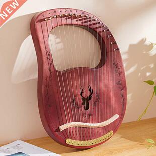 Lyre Harp 16 String Mahogany Body Bone Nut with Tuning