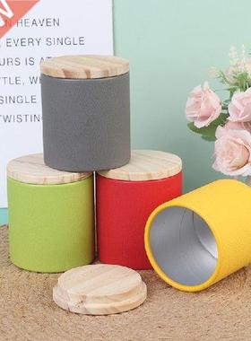 Candle Jars Candle Box Tin Can Can Wood Grain Lids Cosmetic