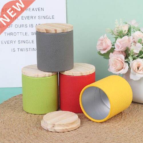 Candle Jars Candle Box Tin Can Can Wood Grain Lids Cosmetic