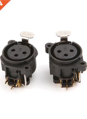 2pcs 3-Pole XLR Female Jack Panel Mount Chassis Socket Conne
