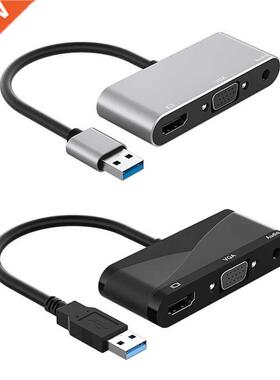 USB 3.0 to VGA Adapter USB Type C to Dual VGA Splitter Conve