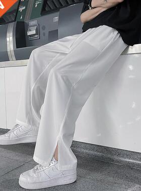 Summer Thin Casual Pants Men's Fashion Black Green White Str