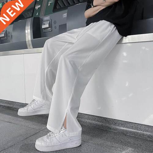 Summer Thin Casual Pants Men's Fashion Black Green White Str