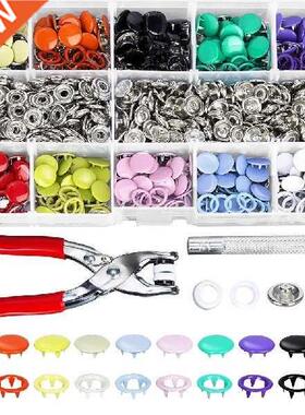 200Pcs 9.5mm 10mm 10 Colors Metal Prong Snap Button