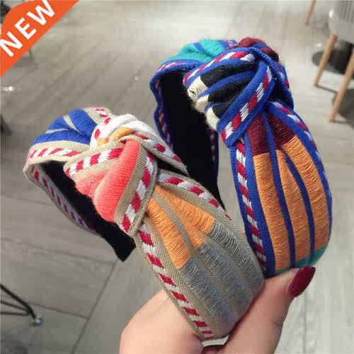 Colorful Embroidery Flower Hairbands For Women Korea Hair Ac