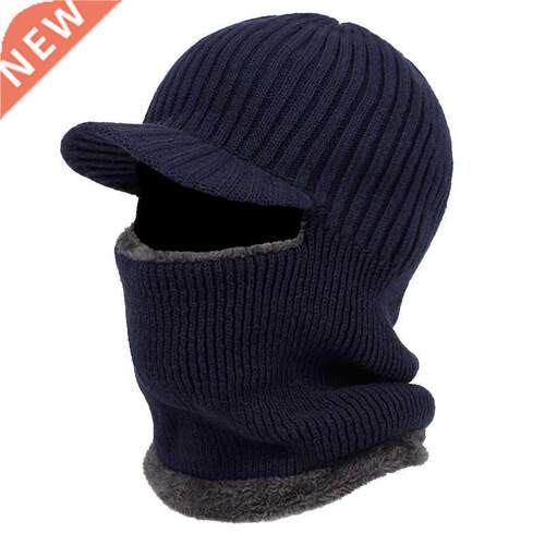 2022 new hooded wool cap riding windproof cold hat plus velv