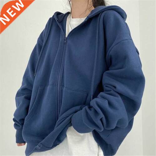 Women Hoodies Sid Cor Zip Up Pocket Oversized Harajuku K