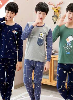 Teens Pijamas Long Sleeve Cotton Pyjamas Kids Clothes Sets C