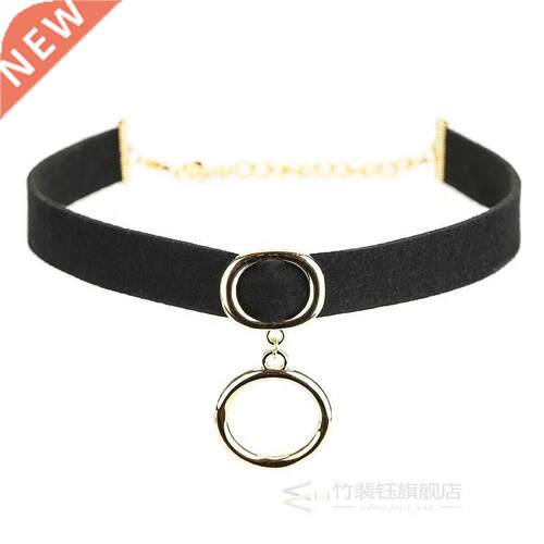 Black retro simple necklace female tide collarbone chain ne