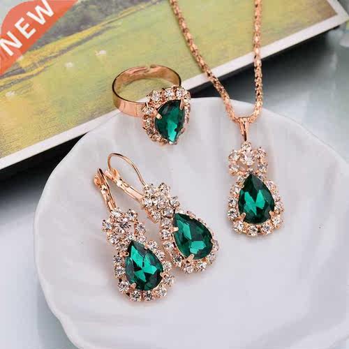 Water Drop White Blue Red Purple Black Rhinestones Jewelry