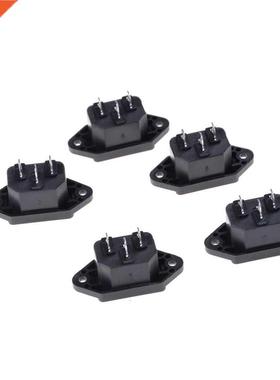 5Pcs AC 250V 10A IEC 320 C14 Male Plug Panel Power Inlet So