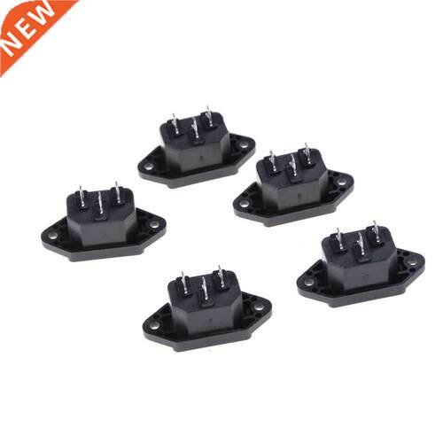 5Pcs AC 250V 10A IEC 320 C14 Male Plug Panel Power Inlet So