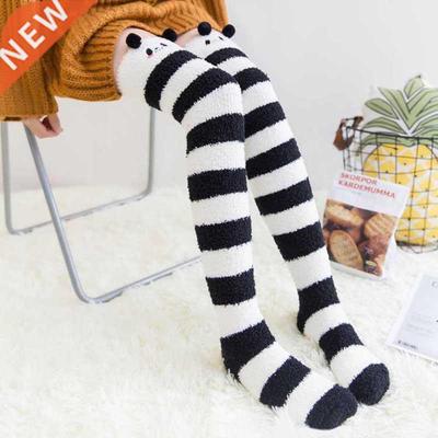 Soft Coral Fleece Knee Socks Winter Warm Girls Women Cute Ca