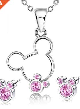 Small mouse ape many color setting cubic zirconia necklace
