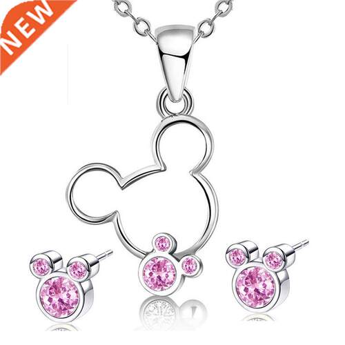 Small mouse ape many color setting cubic zirconia necklace