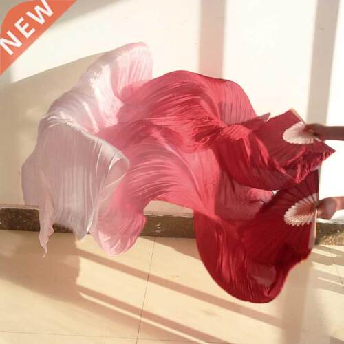 Wholesale 1 Pair 100% Real Silk Belly Dance Silk Veil Fans C
