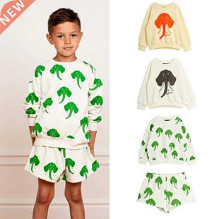 Mini Brand 2022 New Summer Kids Elephant Sweatshirt Long Sle
