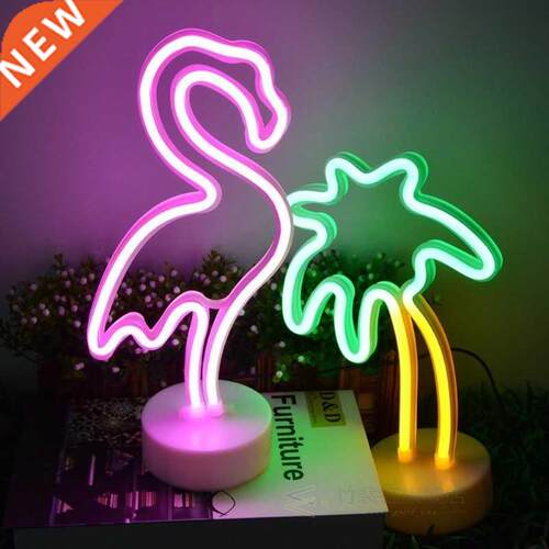 Rainbow Led Neon Signs Light USB 12V Flamingo Unicorn Weddin