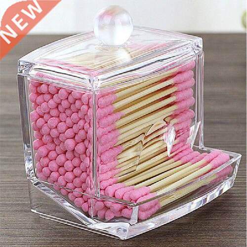 Acrylic Cotton Swabs Storage Holder Box Portable