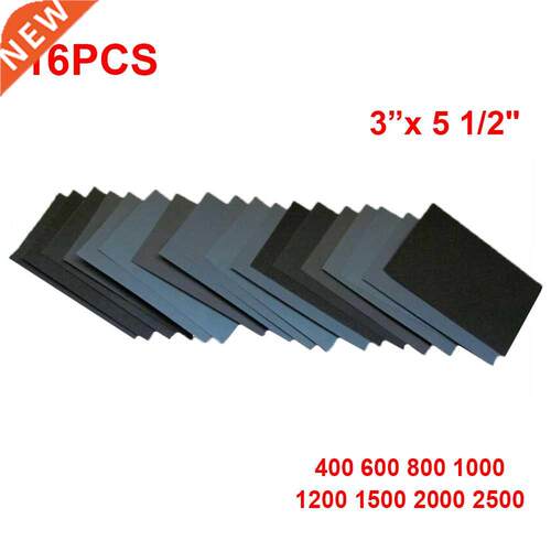 16pcs Sandpaper 400 600 800 1000 1200 1500 Grt Dry Wet Sand
