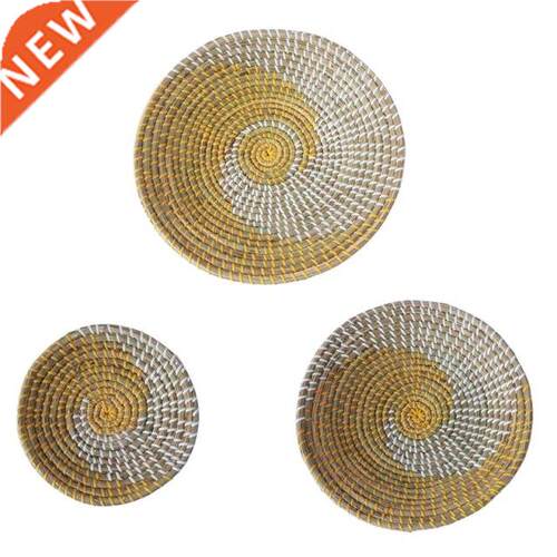 3pcs Boho Woven Wall Basket Decor Handmade Seagrass Hanging
