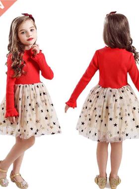 Autumn Girl Long Sleeve Dress Babi Kids Polka Dots Dessses F