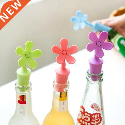 4pcs Wne Bottle Stopper Slcone Flowers Bar Tools