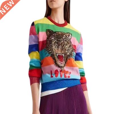 2021 Luxury Oversized Sweaters Women Rabbit Fur Cat Pullover