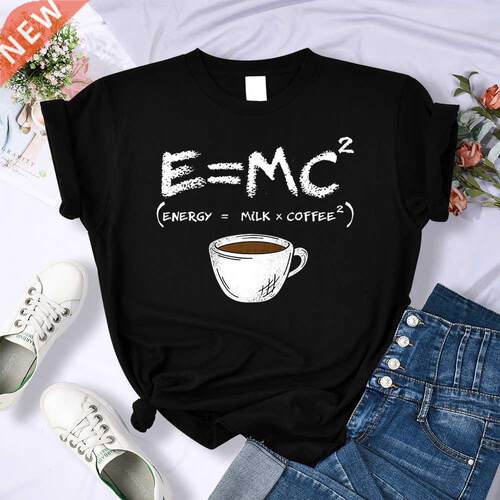 Energy=milk+coffee Harajuku T Shirt Women Creativity Tee Clo