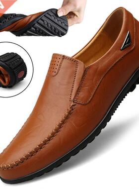 Genuine Leather Men Casual Shoes Luxury Brand 2021 Mens Loaf