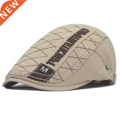 New Men's Casual Newsboy Hat Letter Print Retro Beret Hat Wi