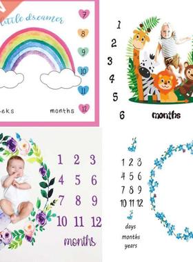 Baby Milestone Background Photo Blanket Infant Photography B