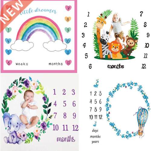 Baby Milestone Background Photo Blanket Infant Photography B