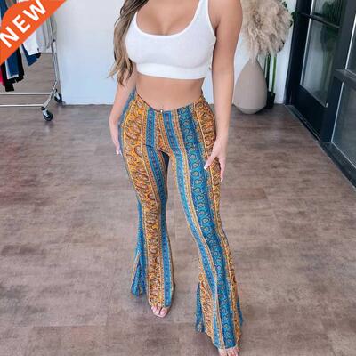Women Pants Baggy Flared Boho Wide Leg Gypsy Palazzo Trouser