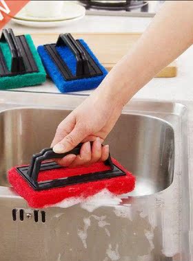Multi-function Sponge Brush With Plastic Handle For Bathtub