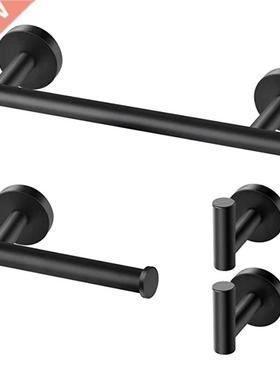 Bathroom Hardware Set, Black Towel Bar, Thickened SUS304 Sta
