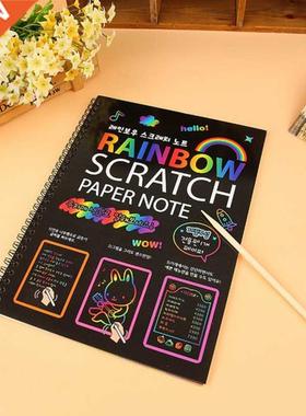 Scratch Art Doodle Drawing oard Noteook DIY Rainow Color