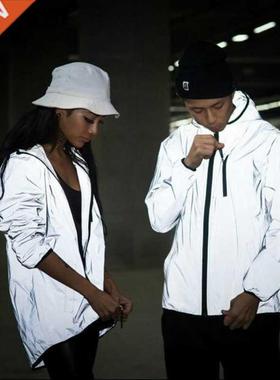 Hot Men's Full Reflective Jacket Light Hoodies Women Jackets