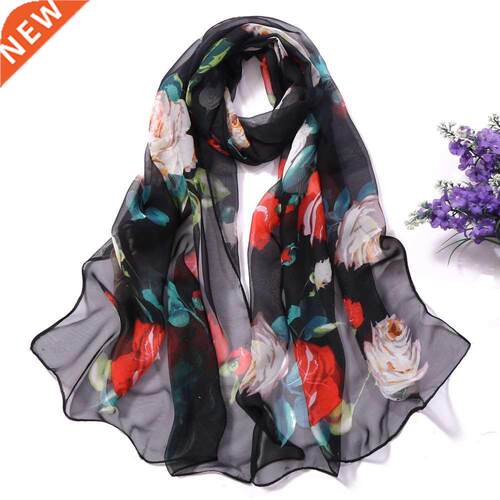 30# Chiffon Florak Print Scarves Silk Scarf Fashion Women Ro