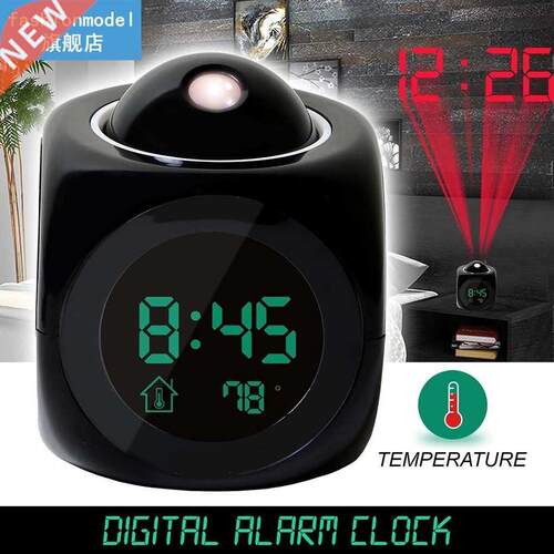 Projection Digital Weather LCD Snooze Clock Bell Alarm Displ