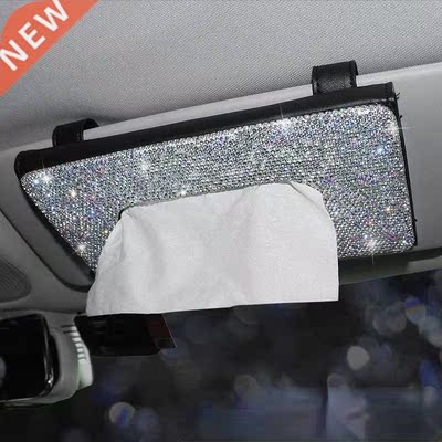 Tissue Box for Car Car Interior Tissue Box Diamond-Embedded