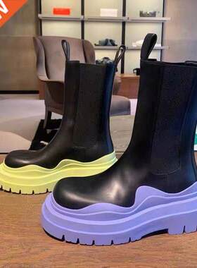 Botines de tacón grueso para r, zapatos Chelsea de dise