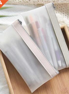 Smple Transparent Pencl Case Grl Korean NS Offce Schoo