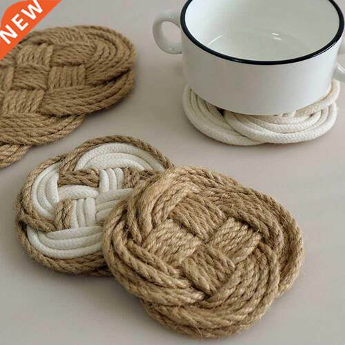 Round Cotton Rope Coaster Nordic Style Non-slip Kitchen