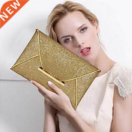 SHUJIN Women Evening Clutch Bags Pouch Sequins Envelope Blac